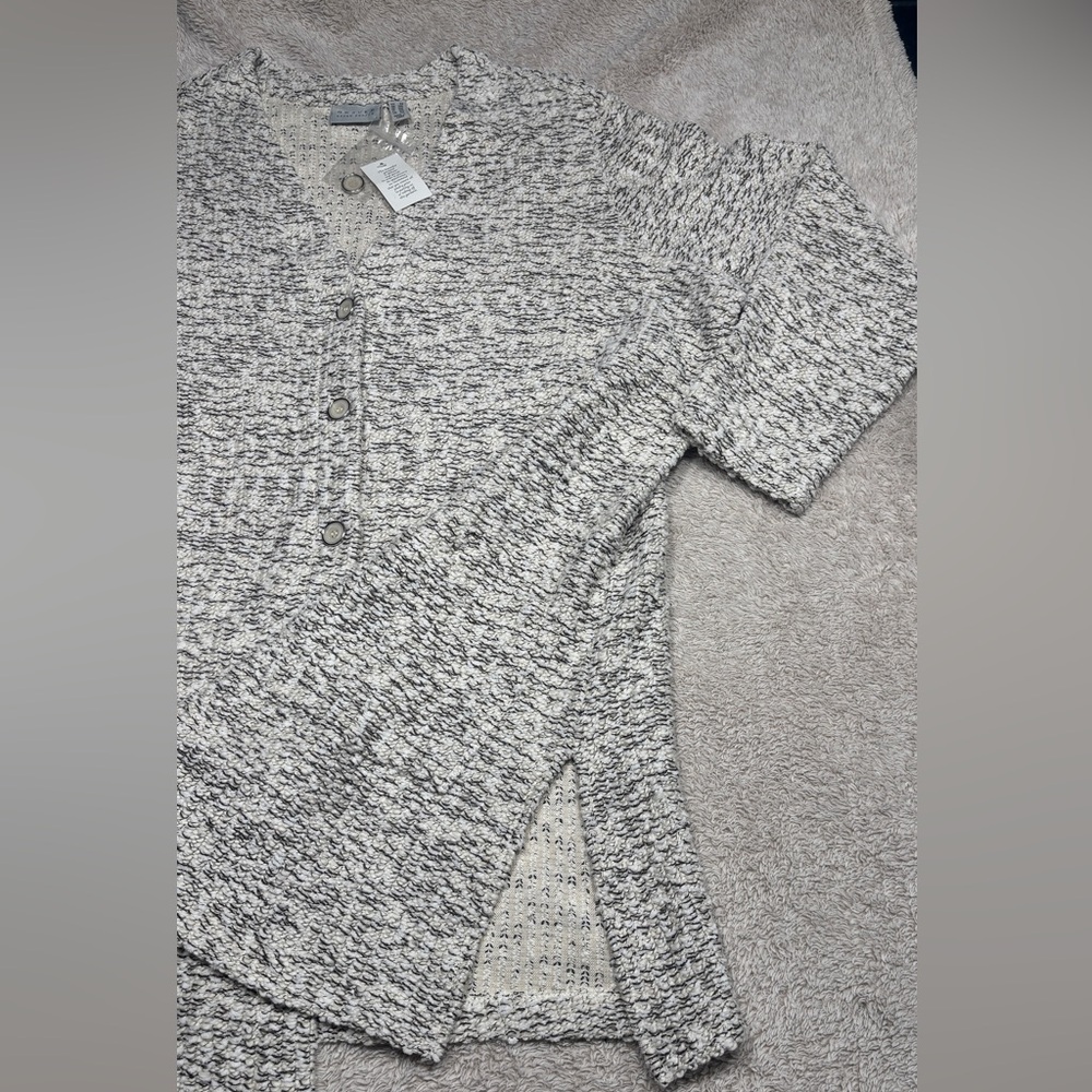 Susan Graver Textured Knit Cardigan in Gray